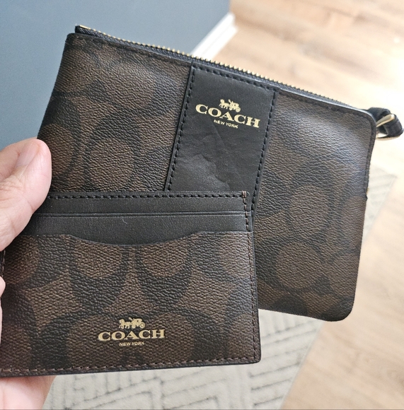 Coach Handbags - Coach Brown Wristlet and Card Holder Set